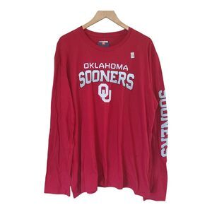 Fanatics Crimson Red Oklahoma Sooners Team Lockup Long Sleeve Shirt Mens Size XL
